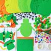 24 Sets Owl Shamrock Ornaments St. Patrick’s Day Decorations Craft Kits Assorted Owl Four-Leaf Clover Lucky Shamrock Foam Stickers Pom-poms Google Eye for Kids Classroom Home Activity Gift Art Project