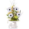 24 pcs Artificial White Poppy Flower Stems Real Touch Flower Fake Flowers in White with Black Center for Wedding Bouquets Corsages Centerpiece Floral Arrangements