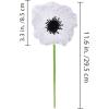 24 pcs Artificial White Poppy Flower Stems Real Touch Flower Fake Flowers in White with Black Center for Wedding Bouquets Corsages Centerpiece Floral Arrangements