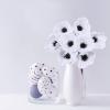 24 pcs Artificial White Poppy Flower Stems Real Touch Flower Fake Flowers in White with Black Center for Wedding Bouquets Corsages Centerpiece Floral Arrangements