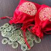 260 Pcs Chinese Lucky Coins Feng Shui Decorations for Good Fortune and Luck With Bag – Asian Lunar New Year 2025 Year of The Snake Health Wealth Bracelet Charms