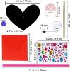 27 Sets Magic Color Scratch Paper Heart Ornaments Bookmarks Valentine Craft Kits Scratch Paper Heart Cutouts Pom-poms Googly Eyes for Kids Activity Art Project Valentine Party Favor Tree Decoration