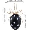 3 Pcs Assorted Large Foam Easter Egg Ornaments Black & White Striped and Dotted Easter Egg with Jute Bow Hanging Easter Tree Ornaments for Easter Tree Wreath Basket Farmhouse Spring Indoor Decor Gifts