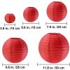 Supla 28 Pcs 5 Sizes Chinese New Year Decorative Red Paper Lanterns Hanging Chinese Japanese Lanterns Round Party Lanterns for Spring Festival Holiday Season Decorations