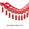Supla 8 Pack 26.2′ Long Chinese New Year Garland Decorative Red Hanging Good Luck Garland Chinese Spring Felt String Garland for Asian Chinese Festival 2025 Lunar Year of The Dragon Party Decorations