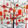 Winlyn 106 Pcs Chinese New Year Decorations – Hanging Good Luck Ornaments, Red Lanterns, Festive Tree Ornaments, Paper Fans for Asian Lunar New Year 2025 Year of The Snake Party Decor