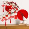 Winlyn 106 Pcs Chinese New Year Decorations – Hanging Good Luck Ornaments, Red Lanterns, Festive Tree Ornaments, Paper Fans for Asian Lunar New Year 2025 Year of The Snake Party Decor
