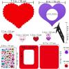 Winlyn 12 Sets Heart Picture Frames Decorations Valentine Crafts Kits DIY Heart Frames Art Sets Smile Hearts Foam Valentine Stickers for Kids Valentine’s Day Party Classroom Activities Gift Exchange