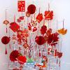 Winlyn 161 Pcs Chinese New Year Decorations – Hanging Good Luck Ornaments, Red Lanterns, Festive Tree Ornaments, Paper Fans for Asian Lunar New Year 2025 Year of The Snake Party Decor