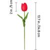 Winlyn 20 Pcs 10 Colors Artificial Tulip Flowers Stems Real Touch PU Tulips Multicolor Fake Tulip Bouquets Wedding Easter Spring Floral Arrangements Home Table Decorations(Red)