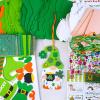 Winlyn 24 Sets St. Patrick’s Day Decorations Gnome Shamrock Ornaments DIY St. Pat’s Craft Kits Assorted Lucky Four-Leaf Clover Irish Shamrock Foam Stickers for Kids Classroom Home Activity Art Project