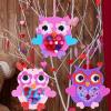 Winlyn 24 Sets Valentine Decorations DIY Heart Owl Ornaments Valentine Craft Kit Valentine Owl Art Sets Hearts Foam Valentine Stickers for Kids Valentine’s Day Party Classroom Activities Gift Exchange