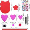 Winlyn 24 Sets Valentine Decorations DIY Heart Owl Ornaments Valentine Craft Kit Valentine Owl Art Sets Hearts Foam Valentine Stickers for Kids Valentine’s Day Party Classroom Activities Gift Exchange
