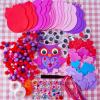 Winlyn 24 Sets Valentine Decorations DIY Heart Owl Ornaments Valentine Craft Kit Valentine Owl Art Sets Hearts Foam Valentine Stickers for Kids Valentine’s Day Party Classroom Activities Gift Exchange
