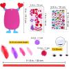 Winlyn 24 Sets Valentine Decorations DIY Valentine Monster Ornaments Craft Kits Hearts Monster Art Sets Foam Valentine Stickers for Kids Valentine’s Day Party Classroom Activities Gift Exchange