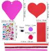 Winlyn 24 Sets Valentine’s Day Heart Ornaments Decorations DIY Foam Craft Kits Assorted Shapes Stickers Pom-poms Googly Eyes for Kids Classroom Art Activity Gift Exchange