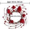 Winlyn 4 Pcs Valentine Candle Rings Wreaths Red Heart and Berry Candle Holder Rings Red Pip Berry Candle Rings Mini Wreaths 9.5″ Wide for Valentine’s Day Wedding Windows Table Centerpieces(Red)