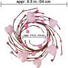 Winlyn 4 Pcs Valentine Candle Rings Wreaths Red Heart and Berry Candle Holder Rings Red Pip Berry Candle Rings Mini Wreaths 9.5″ Wide for Valentine’s Day Wedding Windows Table Centerpieces(Pink)