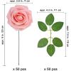 Winlyn 50 pcs Real Touch Blush Pink Roses with Stems & Silk Leaves – Bulk Artificial Flowers for Weddings Centerpieces Floral Arrangements Party Decorations Baby Showers Birthday Anniversaries Crafts(Blush Pink)