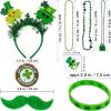 Winlyn 58 Pcs St. Patrick’s Day Novelty Jewelry Assortment: Necklaces, Head Boppers, Bracelets, Mustaches, Tattoos & Accessories for St. Patty’s Day Irish Party Decor