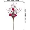 Winlyn 6 Pcs Valentine’s Day Heart and Berry Sprays – Artificial Heart Shaped Floral Picks, Red Pink Berry Flower Stems 16.5″ for Wedding Floral Arrangement Wreath(Red & Pink)