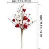 Winlyn 6 Pcs Valentine’s Day Heart and Berry Sprays – Artificial Heart Shaped Floral Picks, Red Pink Berry Flower Stems 16.5″ for Wedding Floral Arrangement Wreath(Red & White)