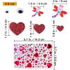 Winlyn Assorted Valentine’s Day Craft Stickers – Heart, Cupcake, Owl, Bee Shaped Cutouts – Felt & Foam Stickers for Kids Scrapbooking Cards Decoration