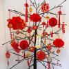 Winlyn Chinese Lunar New Year Party Decorations Red Lanterns Hanging Good Luck Ornaments Hong Bao Coins Oriental Luck Garland Chinese Paper Cutting for Asian 2025 Snake Year Festival Wedding Decor