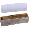 1 Pcs Wood Planter Rectangle Whitewashed Rectangular Decorative Wooden Box with Inner Plastic Box – 17.3″ L x 3.9″ W x 3.9″ H Floral Natural Centerpieces Rustic Wedding Decor