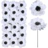 18 Sets Artificial White Flowers Picks Bulk White Flower Stems Silk Flower Heads with Wired Stems 4″ Wide for Floral Arrangement Wedding Bouquets Boutonnieres Floral Crafts
