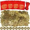 260 Pcs Chinese Lucky Coins Feng Shui Decorations for Good Fortune and Luck With Bag – Asian Lunar New Year 2025 Year of The Snake Health Wealth Bracelet Charms