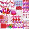 Winlyn 152 Pcs Valentine’s Day Stationery Toy Assortment Set for Kids Students Party Favors Treats School Classroom Gift Exchange Goodie Bag Stuffers Prizes Rewards Bulk