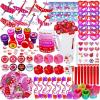 Winlyn 236 Pcs Valentine’s Day Stationery Toy Assortment Set Valentine Goodie Bag Stuffers Valentine Prizes Rewards Bulk for Kids Students Valentine Party Favors Treats School Classroom Gift Exchange