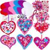 Winlyn 24 Sets Valentine’s Day Heart Ornaments Decorations DIY Felt Heart Valentine Craft Kits Assorted Felt Heart Stickers Googly Eyes for Kids Valentine Gift Exchange Classroom Activity Art Project