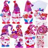 Winlyn 36 Sets Valentine’s Day Gnome Ornaments Decorations DIY Valentine Gnome Craft Kits Assorted Gnome Shaped with Heart Valentine Stickers for Kids Valentine Classroom Activities Gift Exchange