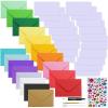 144 Sets 18 Colors #56 Mini Envelopes Coin Envelopes Pocket Envelopes 3 x 4 1/2 with Blank White Flat Business Cards Small Gift Notecards Quick Thank You Note Lunchbox Note for Party Shower Greeting