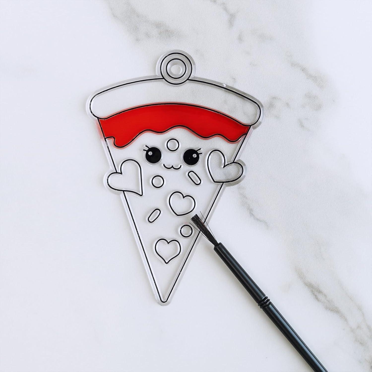 imageWinlyn 24 Sets Valentine Suncatchers Ornaments Decorations DIY Window Paint Art Stickers Craft Kit Valentines Day Heart Treats Sun Catchers for Kids Classroom Activities Party Favors Gift Exchange