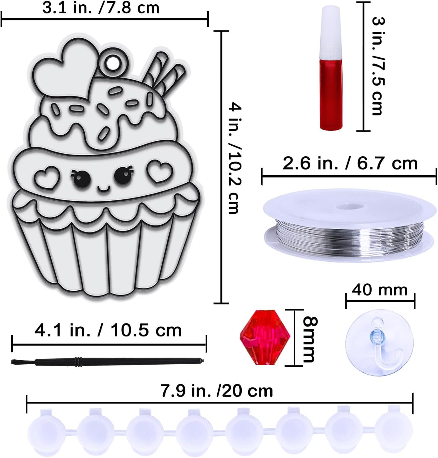 imageWinlyn 24 Sets Valentine Suncatchers Ornaments Decorations DIY Window Paint Art Stickers Craft Kit Valentines Day Heart Treats Sun Catchers for Kids Classroom Activities Party Favors Gift Exchange