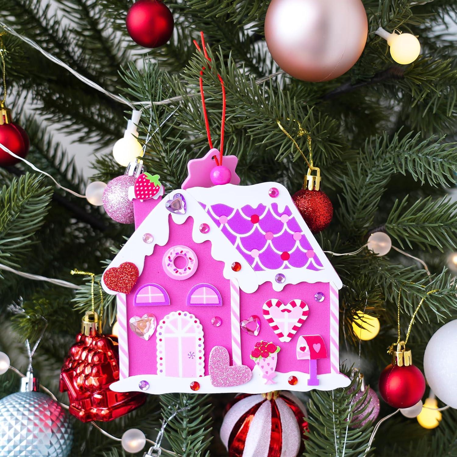 imageWinlyn 24 Sets Valentines Day Decorations DIY Heart House Ornaments Valentine Craft Kits Blank Foam House with Valentine Heart Foam Stickers for Kids Classroom Activities Party Favors Gift Exchange