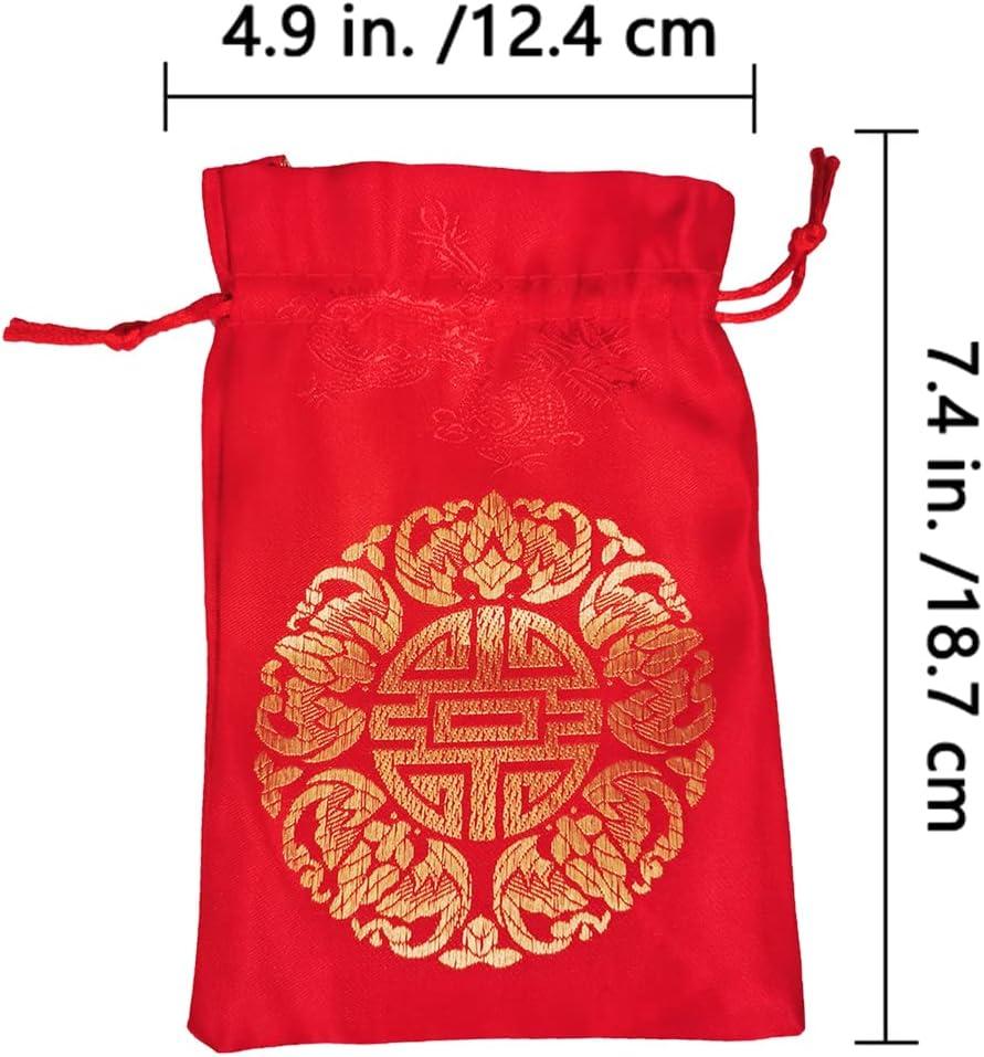 imageWinlyn 32 Pcs Chinese Lucky Bags Red Fu Good Luck Bags Decoration for Asian Vietnamese Tet Wealth Health Success Chinese Lunar New Year 2026 Year of the Horse Decor