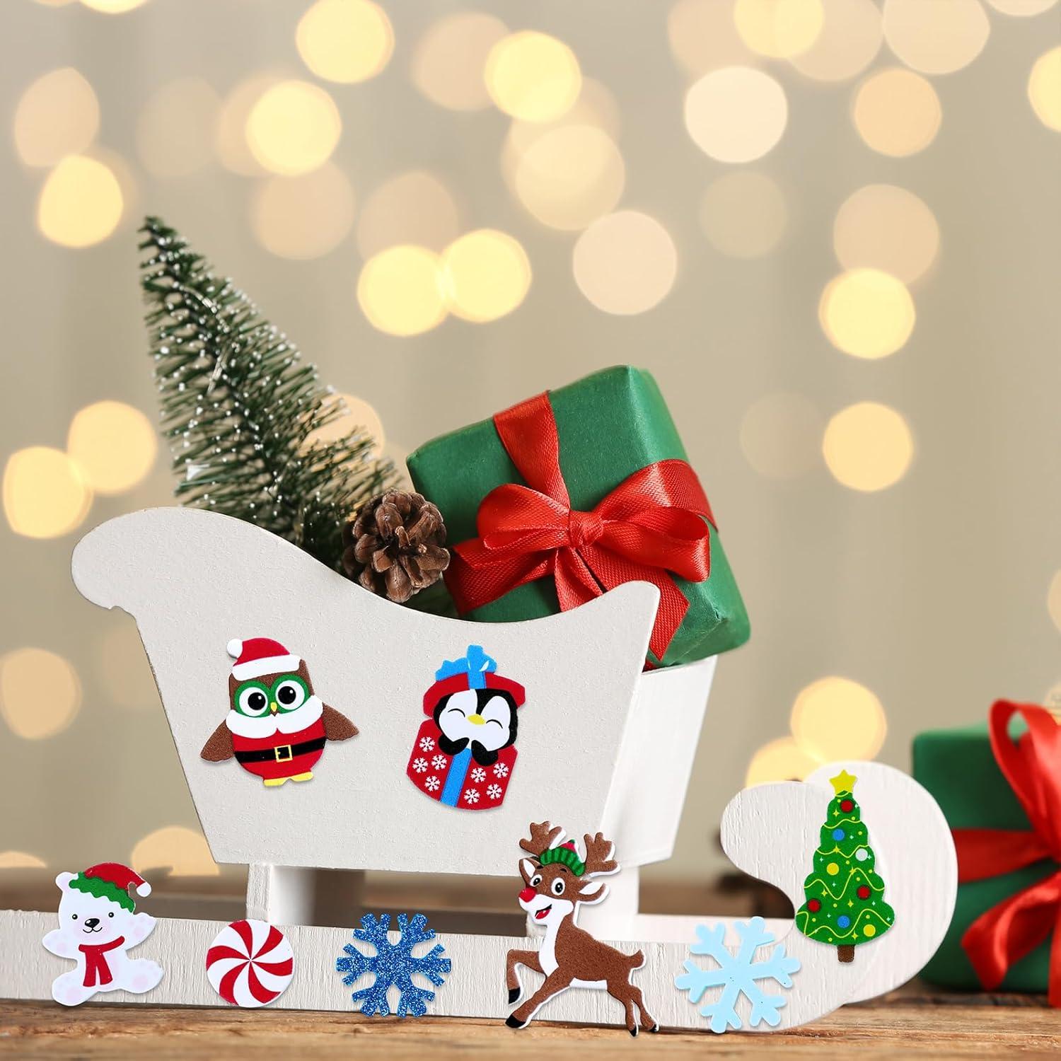 imageWinlyn 522 Pcs Bulk Assorted Christmas Stickers Christmas Crafts Foam SelfAdhesive Santa Reindeer Snowman Stickers Embellishment Winter Crafts for Kids Holiday Craft Projects Classroom Activities