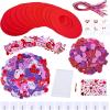 Winlyn 12 Sets Valentine’s Day Craft Kits Heart Crafts DIY Heart Wreath Ornaments Decorations Art Sets Foam Smile Heart Stickers for Kids Valentine’s Day Party Classroom Activities Gift Exchange