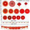 Winlyn 20 Pcs Bulk Chinese Lunar New Year Party Decorations Red Lanterns Oriental Hanging Lucky Paper Fans New Year Banner for Asian Vietnamese TET The Year of Horse Festival Wedding 2026 Decor