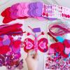 Winlyn 24 Sets Valentine’s Day Decorations DIY Heart Butterfly Ornaments Valentine Craft Kits Blank Foam Butterfly with Hearts Foam Stickers for Kids Classroom Activities Party Favors Gift Exchange