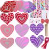 Winlyn 32 Sets Colorful Magic Color Scratch Valentine Hearts Ornaments Decorations Valentine Scratch Art Hearts Valentine’s Day Craft Kits for Kids Classroom Activities Party Favors Gift Exchange