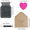 Winlyn 60 Sets DIY Paper Heart in Jar Cards and Envelopes Stickers 3 Styles of Blank Die-cut Jar Cardstock Note Cards with Assorted Love Hearts Stickers for Mother’s Day Valentine’s Day Greeting