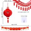 Winlyn 7 Set Chinese New Year Party Decorations Chinese Red Lanterns Lucky Garland Good Luck Garland Decorative Chinese Red Hanging Garlands for Asian Chinese Lunar New Year Spring Festival Décor