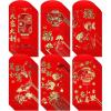 Winlyn 120 Pcs 6 Designs Asian Red Envelopes Chinese Hong Bao Lucky Money Envelopes Red Packets Lai See Cash Envelopes Pockets for 2026 Chinese Lunar New Year Birthday Wedding Year of the Horse(Style-3)