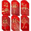 Winlyn 120 Pcs 6 Designs Asian Red Envelopes Chinese Hong Bao Lucky Money Envelopes Red Packets Lai See Cash Envelopes Pockets for 2026 Chinese Lunar New Year Birthday Wedding Year of the Horse(Style-7)