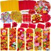 Winlyn 24 Sets Chinese New Year Decorations DIY Good Luck Bookmarks Craft Kits Blank Foam Bookmarks with Lunar New Year Stickers for Kids Asian Classroom Activities Reading Party Favors Gift Exchange
